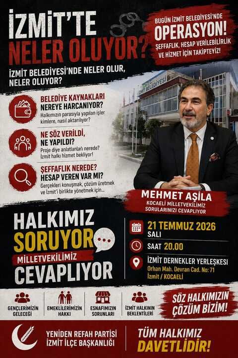 Yeniden Refah Partisi İzmit'ten 'Halkımız Soruyor, Milletvekilimiz Cevaplıyor' programı