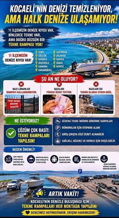 Deniz Var, Rampa Yok! Kocaeli'nde Amatör Tekneciler Rampa İstiyor